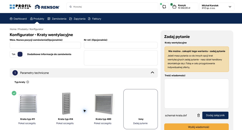 Profil-System: Wariant niestandardowy — zapytanie do handlowca
