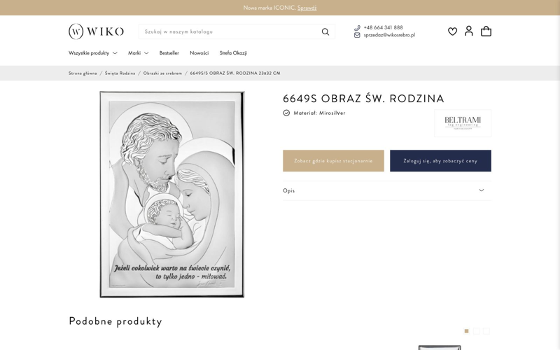 Wiko Srebro: Karta produktu i warianty
